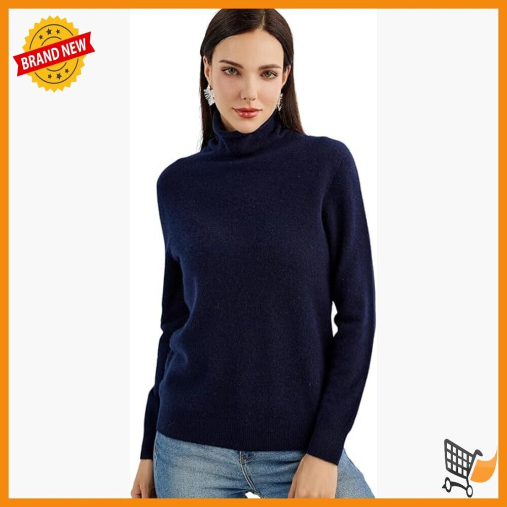 100% Cashmere Turtleneck Sweater Long Sleeve Pullover Warm Soft Winter Knit